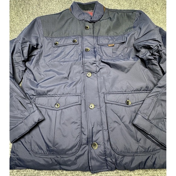 UNTUCKit Rodier Navy Blue Mens Large Nylon Quilted Jacket New Outerwear Utility